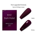 Vernis à ongles B042 violet foncé 12ml montrant les finitions mates et brillantes - Violet Noir B42