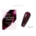 Vernis à ongles gel violet-rouge B057 brillant avec paillettes rouges fines, 12ml - Paillettes Violet Noir B57