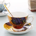Fine bone china coffee set featuring Van Gogh's Cafe Terrace at Night oil painting design - Cafe Terrace at Night Style
