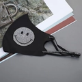 Sonnenschutzmaske aus Eisseide in Schwarz mit silbernem Strass-Smiley-Muster für Damen - Weißer Strass Lächeln-Schwarze Maske