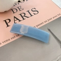 8.5cm light blue acetate hair clip with silver glitter finish for women - Shimmer Blue