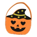 Halloween felt pumpkin bag with black wizard hat and star detail for kids candy - Magic Pumpkin