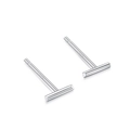 Minimalist S925 sterling silver T-shaped geometric stud earrings with polished finish - T-Shaped Studs