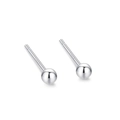 Minimalist S999 sterling silver ball stud earrings in polished silver finish - 3mm Round Head Studs
