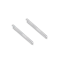 Minimalist pair of S999 sterling silver stud bars with shiny polished finish - 14mm Ear Sticks