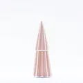 Minimalist light pink ceramic Christmas tree ornament with polished glazed finish - Small 2-layer Tree / Pink