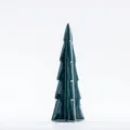 Albero di Natale in ceramica verde scuro lucido con strati ondulati stile moderno - Albero Piccolo a 4 Angoli / verde scuro