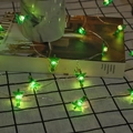 Christmas tree shaped green LED string lights on copper wire for holiday decoration - 1m 10-LED (2AA Battery Model) / Christmas Tree