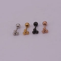 Mini Edelstahl Ohrstecker Set in Silber Gold Schwarz Roségold für Damen und Herren - Drei-Kugel-Cluster-Form (HS271) / Silber