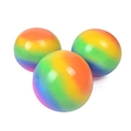 Three large rainbow flour stress balls with slow rebound and gradient squishy texture - 9cm / Rainbow