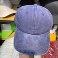Solid washed cotton baseball cap in faded purple with adjustable soft top and curved brim - One Size(Adjustable) / Washed Navy Blue