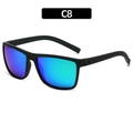Occhiali da sole sportivi polarizzati C8 con lenti sfumate blu-verdi e montatura nera - Montatura Nera - Lente a Specchio Verde (C8)