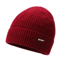 Gorro de invierno rojo oscuro de punto acanalado con parche SPORT y diseño cálido - Talla única / Rojo