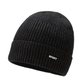 Gorro de invierno negro de punto acanalado con bordado Sport para hombre y mujer, diseño cálido - Talla única / gris oscuro