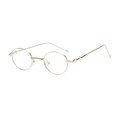 Vintage oval metal sunglasses with gold frames and unique star-shaped node detailing - Gold Frame Clear Lens
