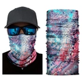 Seamless magic headwear with colorful abstract cell pattern in blue and pink tones - S269 Blue Pink Abstract