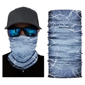 Blue magic headwear with white lightning pattern for cycling and outdoor skiing - S275 Blue Lightning