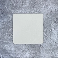 White square faux leather placemat with textured finish and rounded corners - Square Coaster 10cm / Beige Grey