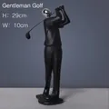 Modern zwart en zilver golfer standbeeld 29cm hoog voor kantoor en interieur - Zwart Golfer Ornament(A39-18832)