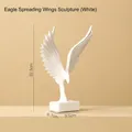 Nordic white soaring eagle sculpture for home office desk decor 32.5cm tall - Eagle Spreading Wings / White