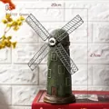 Decorazione vintage a mulino a vento verde in stile nordico per casa e ufficio - Ornamento del Mulino a Vento Vintage - Verde / 20cmx27cm