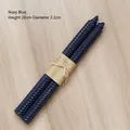 Set di due candele in cera d'api blu navy con trama a nido d'ape e corda di iuta - Candela in Cera d'Api Blu Navy