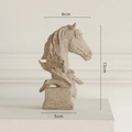 Künstlerische beige Pferdekopf Skulptur mit matter Sandsteintextur für die Heimdeko - Mini / Mini-Pferdekopf-Sandstein
