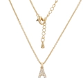 Collana dorata con ciondolo lettera A con cristalli e chiusura a moschettone regolabile - Lettera A (XL00063-A)