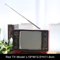 Vintage Retro-TV Modell Dekofigur in Rot-Schwarz mit Maßen von 18 x 12,5 x 11,8 cm - Retro-Fernseher - Rot-Schwarz / 18x12.5x11.8cm