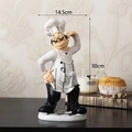 Chef figurine table decor in white uniform, 30cm height resin statue for restaurant - F9-CS605 Chef with Closed Eyes