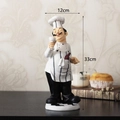 Resin chef figurine home decor with wine glass standing 33cm tall and 12cm wide - F9-CS600 Chef Holding Wine Glass