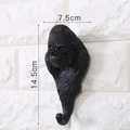 Gancio a parete gorilla nero opaco con trama di pelliccia e misura 7,5x14,5cm - Gorilla Nero