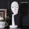 Abstract white resin face statue in matte finish for home decor large size 37cm - Height 37cm / White Large