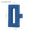 Modern geometric ceramic vase in sea blue with unique rectangular hollow structure - 1902-1 Sea Blue