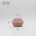 Terracotta Nordic ceramic vase in a unique flying saucer shape for minimalist home decor - 1822-2 Brownish Red