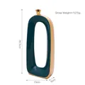 Jarrón moderno de cerámica verde esmeralda con borde dorado y diseño ovalado, 36,5 cm - Grande Verde Esmeralda (10322)