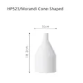 Jarrón de cerámica blanca HP523 estilo Morandi con acabado mate y diseño cónico de 18,2 cm - Estilo Cono Morandi - Blanco HP523