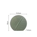 Small dark green ceramic leaf-shaped decorative vase with detailed vein textures - Small / Dark Green