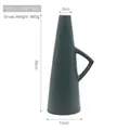 Jarrón geométrico de cerámica verde oscuro con asa para decoración de hogar 28cm - 1918-1 Verde Pino