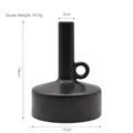 Jarrón Morandi minimalista de cerámica negra mate con asa, altura 19cm y base 14cm - 1918-2 Negro Atenas