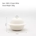 Minimalist beige geometric ceramic vase in matte finish for modern table decor - 12x7.5cm / Off-white