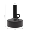 Jarrón de cerámica negro mate con cuello estrecho y asa lateral, 19cm de alto, 910g - 14x19cm / Negro ateniense
