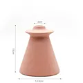 Minimalist geometric ceramic vase in orange rose pink with a matte finish, 15cm height - 13.5x15cm / Orange Rose Pink