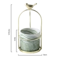 Nordic gold bird cage stand with green marble ceramic flower pot for desktop decor - Medium (Pot Height 8cm) / Green Marble