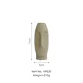 Minimalist matte beige abstract face ceramic vase 17cm tall for Nordic home decor - Size M - Deep Khaki Face