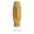 Modern abstract face ceramic vase in matte ginger yellow finish, 37cm height dimensions - 2XL / Abstract Face Style (632) / Yellow