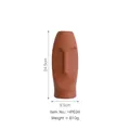 Modern abstract face ceramic vase in matte terracotta finish for minimalist home decor - Size L - Red Face