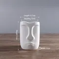 White ceramic face vase artistic sculpture Moai style with size dimensions HP237 - White Small (WX237)