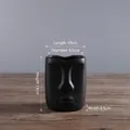 Nordic minimalist matte black ceramic face vase with detailed dimensions 13cm height - Black Small (WX238)