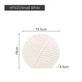 Small white ceramic flat vase with leaf vein texture in 19.5x18cm size - Small / White
